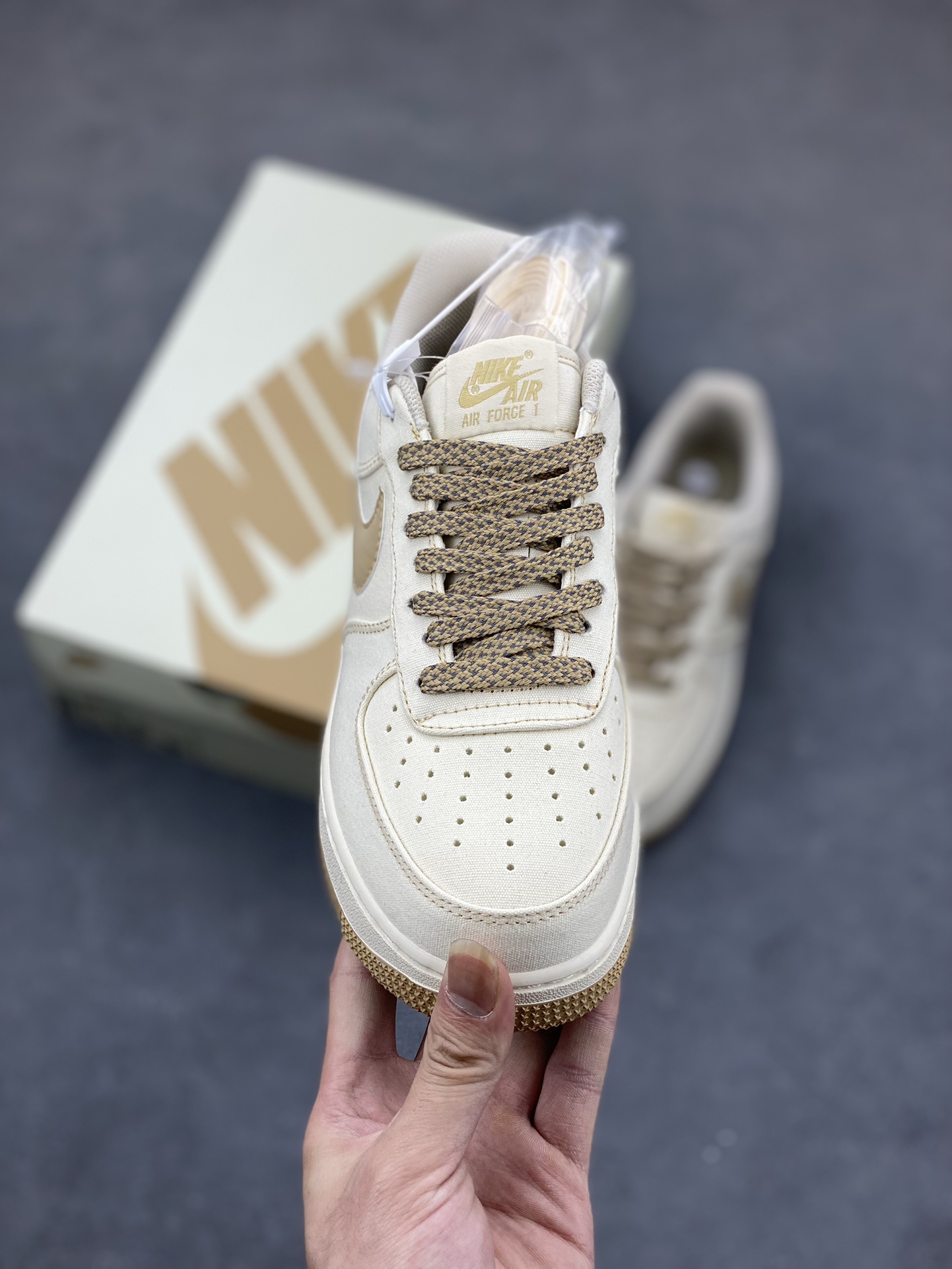 Nike Air Force 1 '07 Low Beige Canvas Sneakers - Retro Style, Comfortable Fit 3 i1685394028 5572 1
