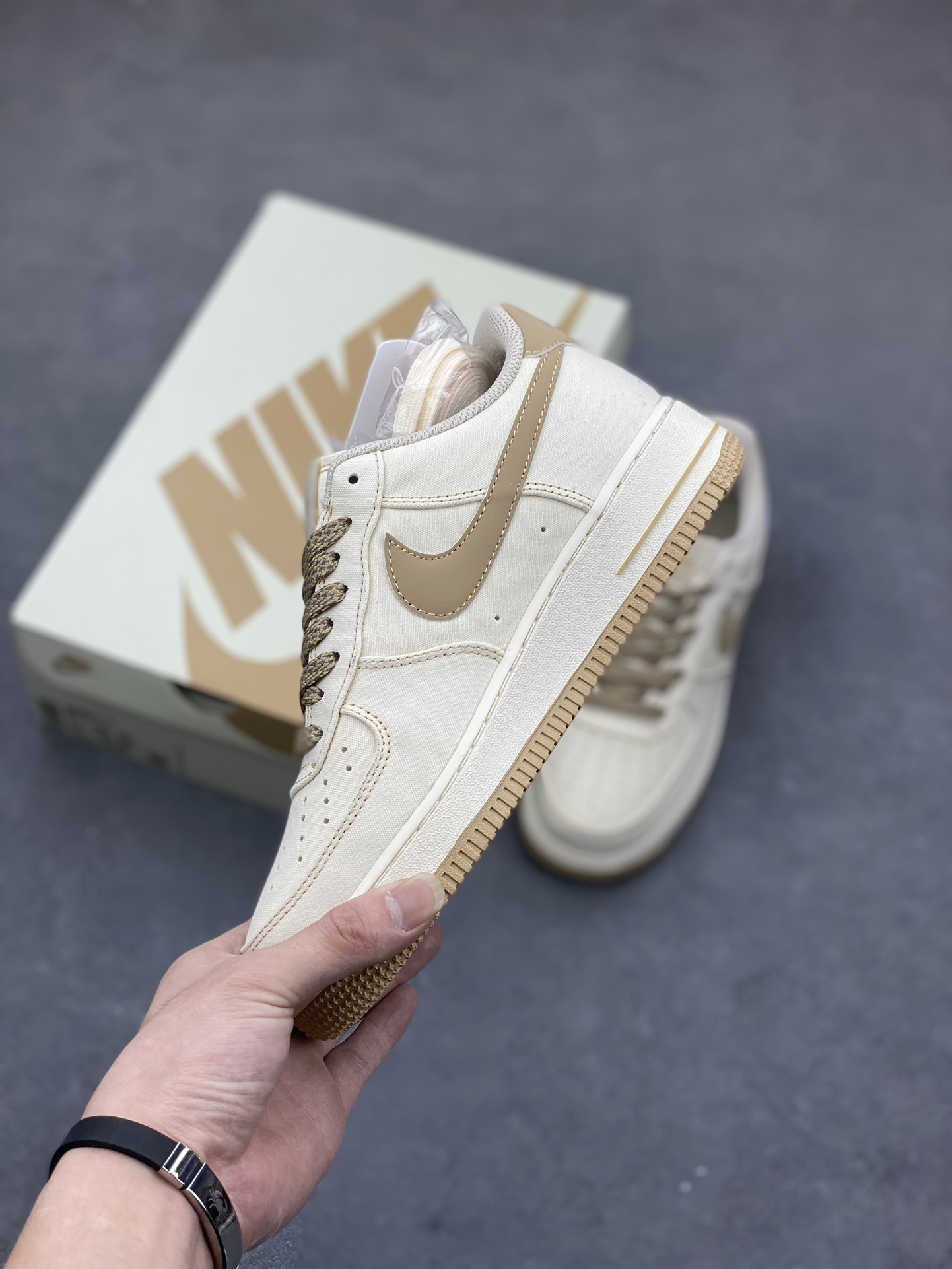 Nike Air Force 1 '07 Low Beige Canvas Sneakers - Retro Style, Comfortable Fit 4 i1685394028 9073 2