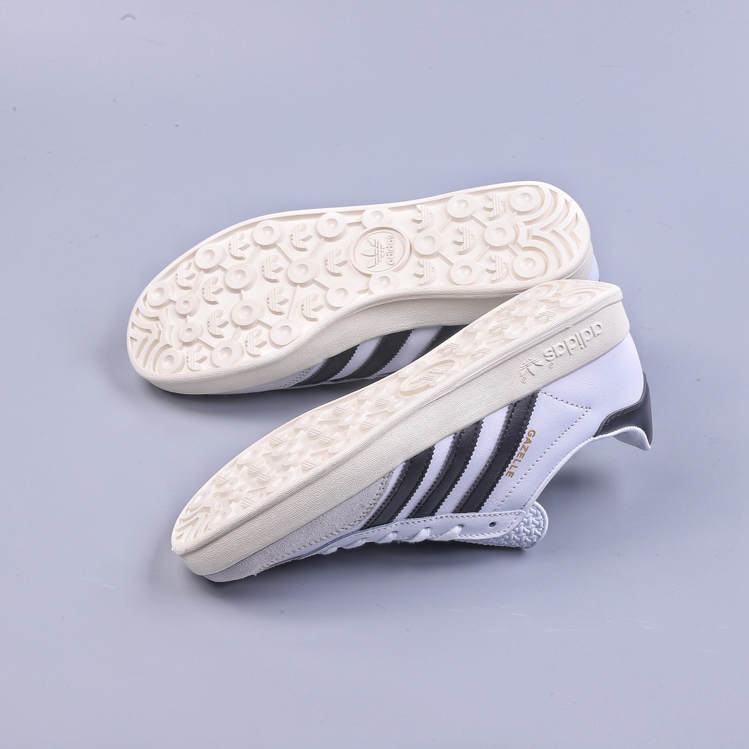 Adidas Originals Gazelle Indoor black and white clover retro casual sports sneakers FV1242