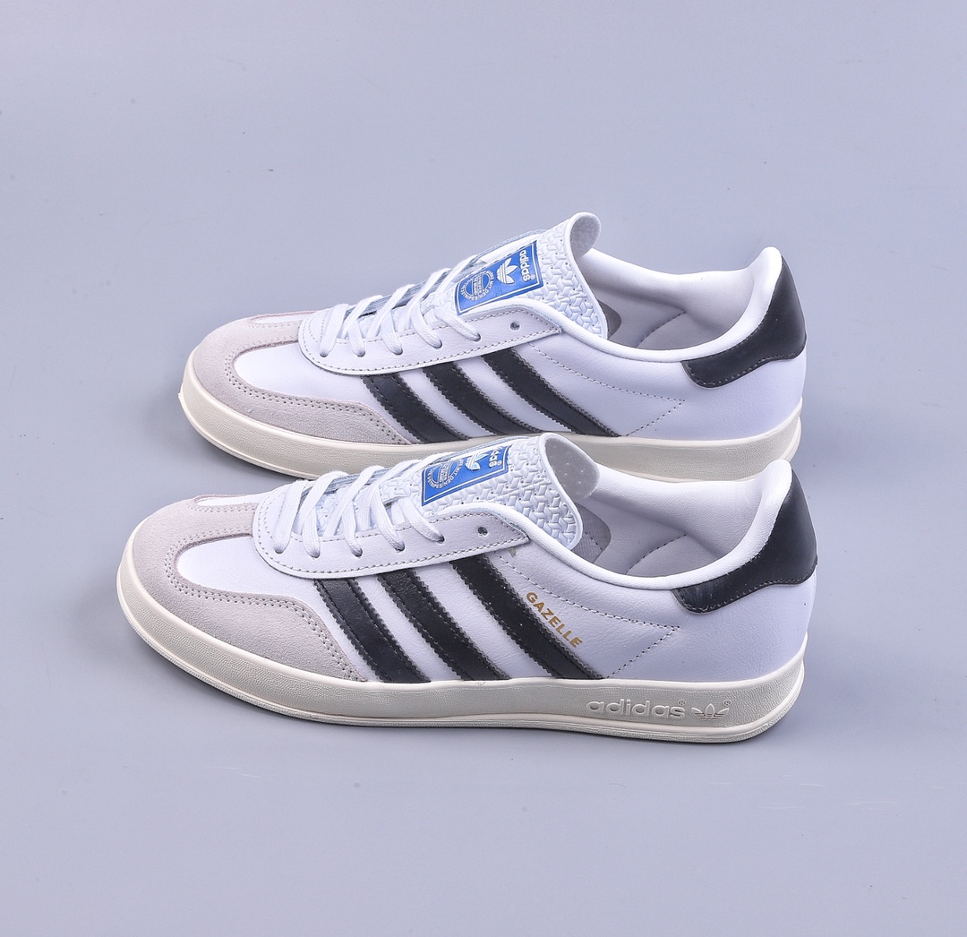 Adidas Originals Gazelle Indoor black and white clover retro casual sports sneakers FV1242