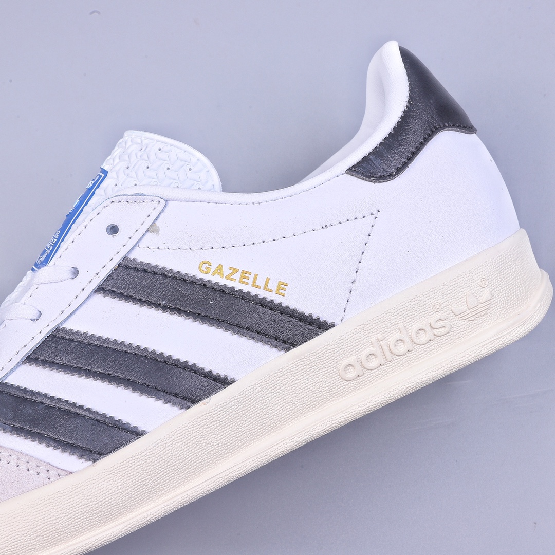 Adidas Originals Gazelle Indoor black and white clover retro casual sports sneakers FV1242