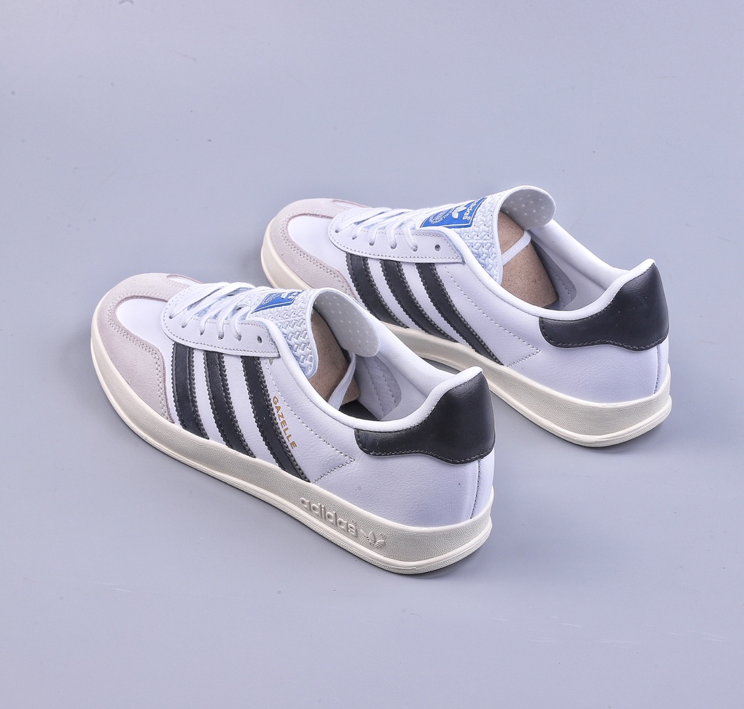 Adidas Originals Gazelle Indoor black and white clover retro casual sports sneakers FV1242