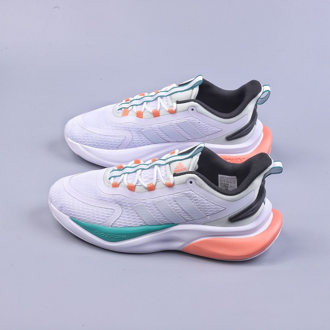 Adidas AlphaBounce + White and Green Alpha Mesh Casual Running Shoes HP6618