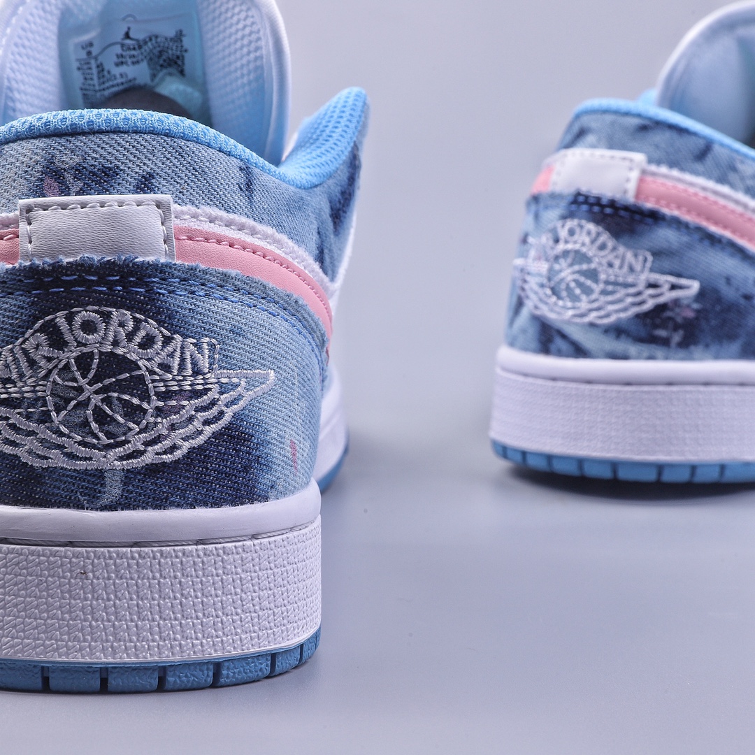 Air Jordan 1 Low ”Washed Denim” AJ1 Joe 1 denim pink hook DM8947-100