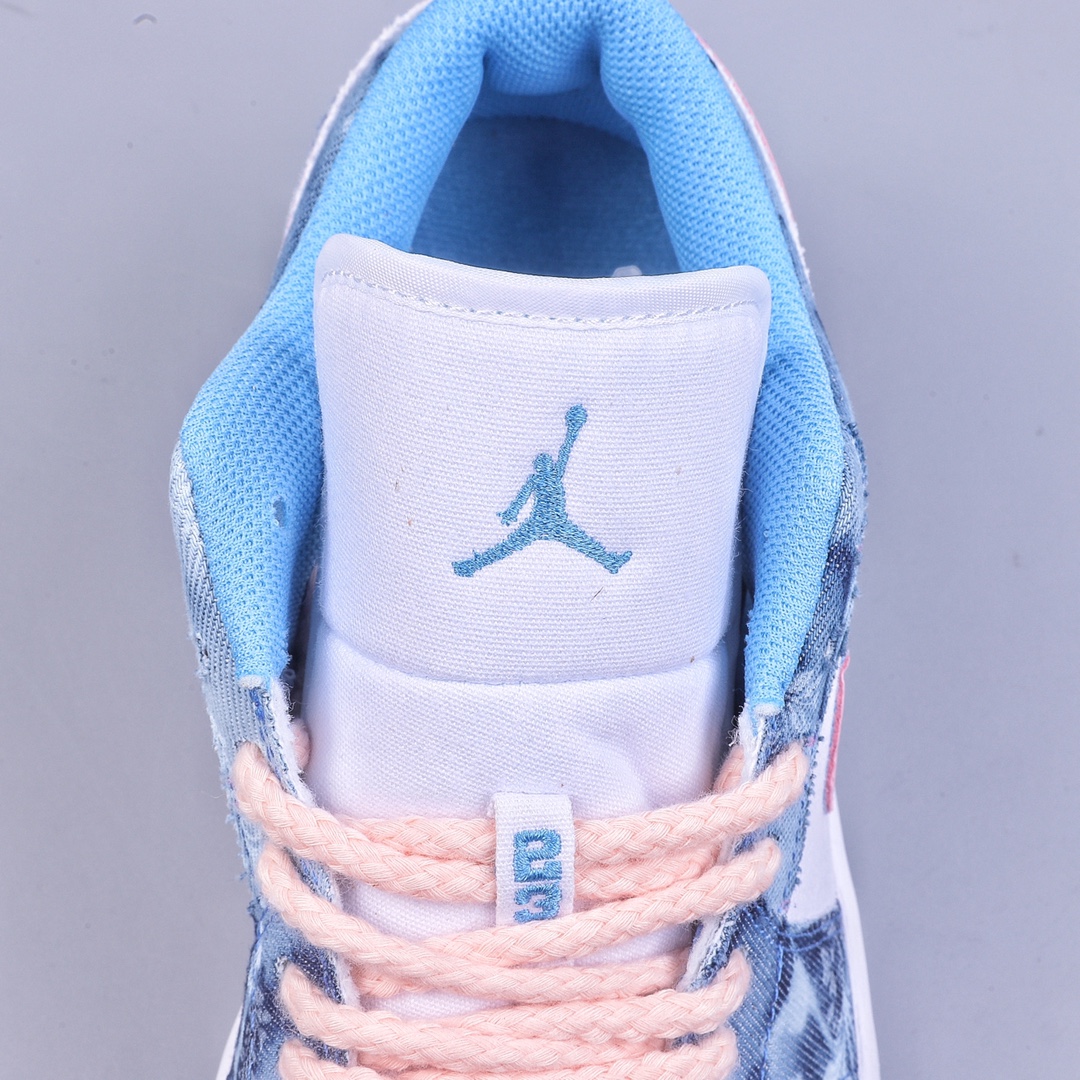 Air Jordan 1 Low ”Washed Denim” AJ1 Joe 1 denim pink hook DM8947-100