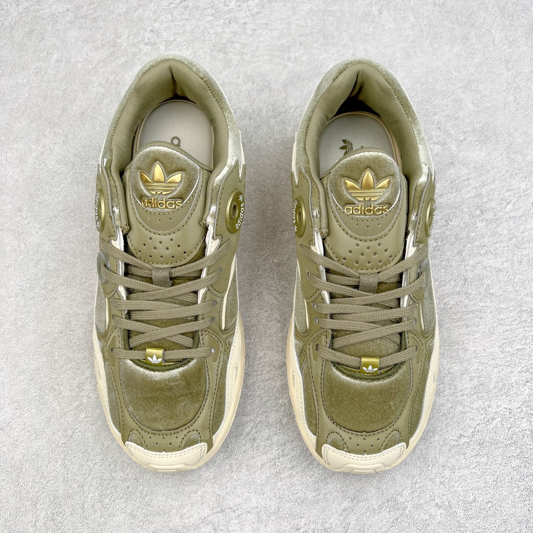 图片[2]-AD Original Astir 耐磨复古运动休闲鞋 鞋款灵感来自2000年代的跑步款式 鞋面和超大号孔眼进行更新复古色系搭配经典蓝白色 金色线条贯穿鞋身 增强鞋整体的流线感拼接设计 整体更显得有层次感，更有老爹鞋的味道网面透气设计 夏日出门也不会感到闷脚既舒适又透气带点稍微厚底的中底特殊材料 上脚偏软非常显高显瘦 休闲运动都可以搭配 尺码：35.5 36 36.5 37.5 38 38.5 39 40 40.5 41 42 42.5 43 44 44.5 45-选品中心