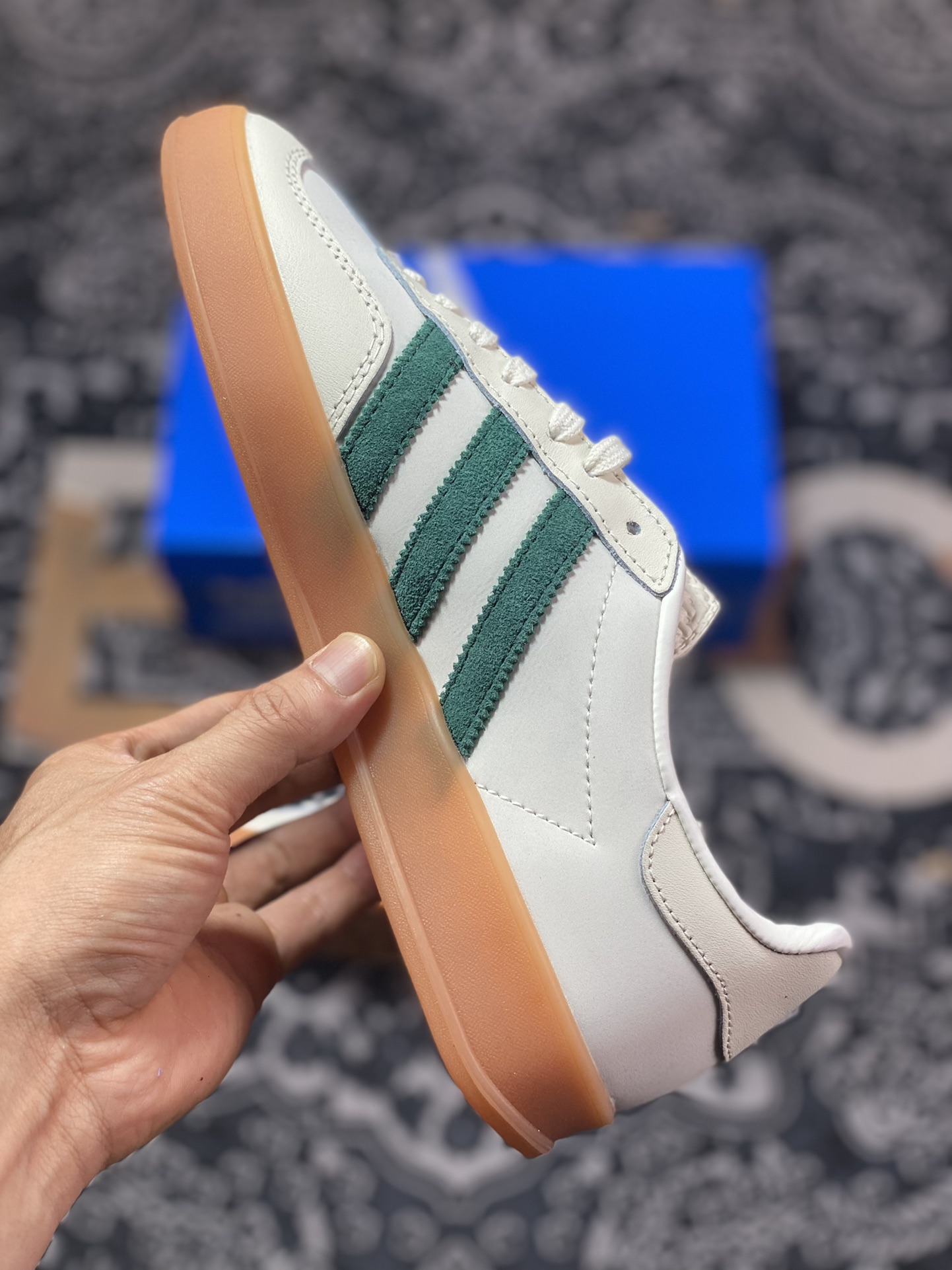 Adidas Originals Gazelle Indoor off-white green clover retro casual sports sneakers ID2567