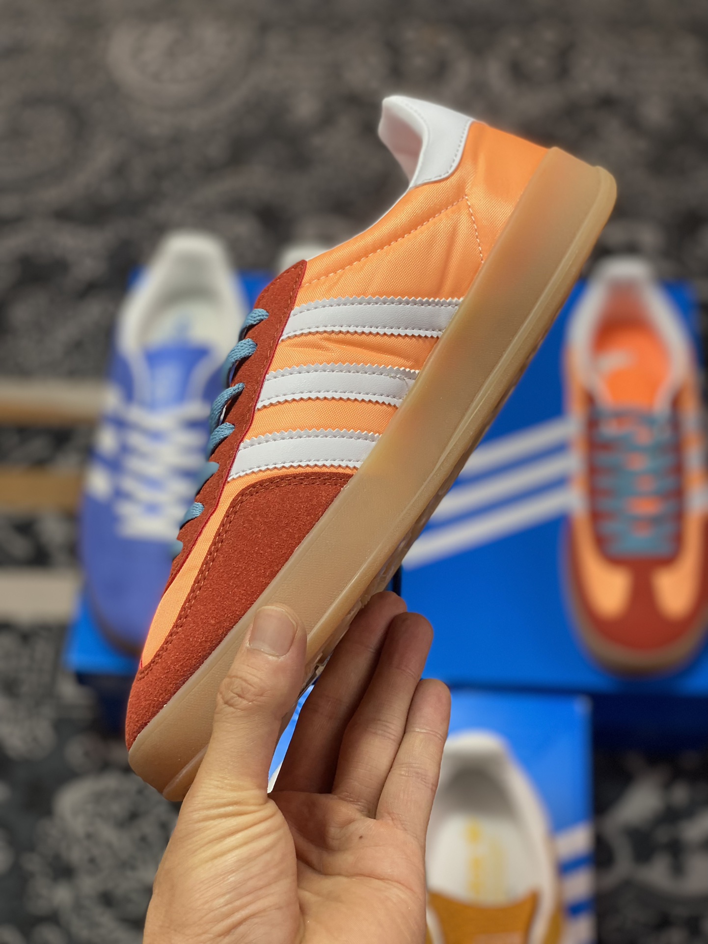 Adidas Originals Gazelle Indoor White Orange Clover Retro Casual Sports Shoes HQ9016