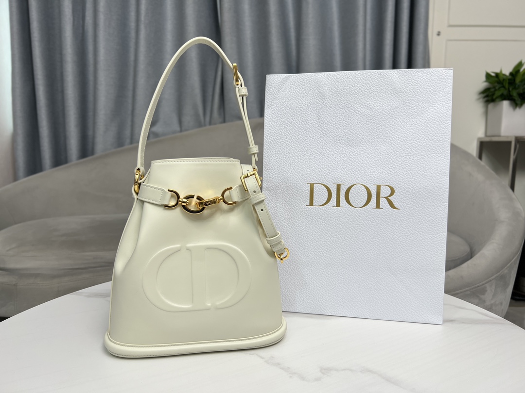 Dior Handbags Bucket Bags White Cowhide Fall Collection Chains