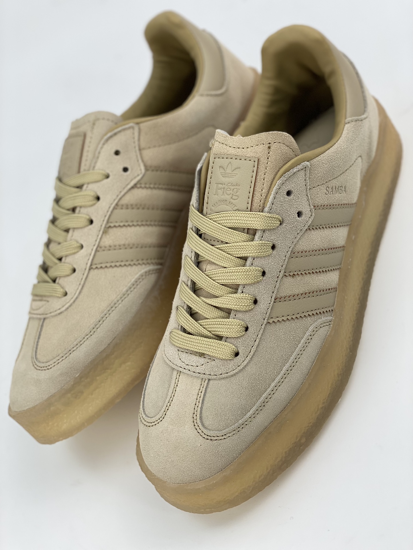 KITH x Clarks x Adidas Originals 8th Street Samba ”Savannah” Samba dance street series moral training sports sneakers ID7298