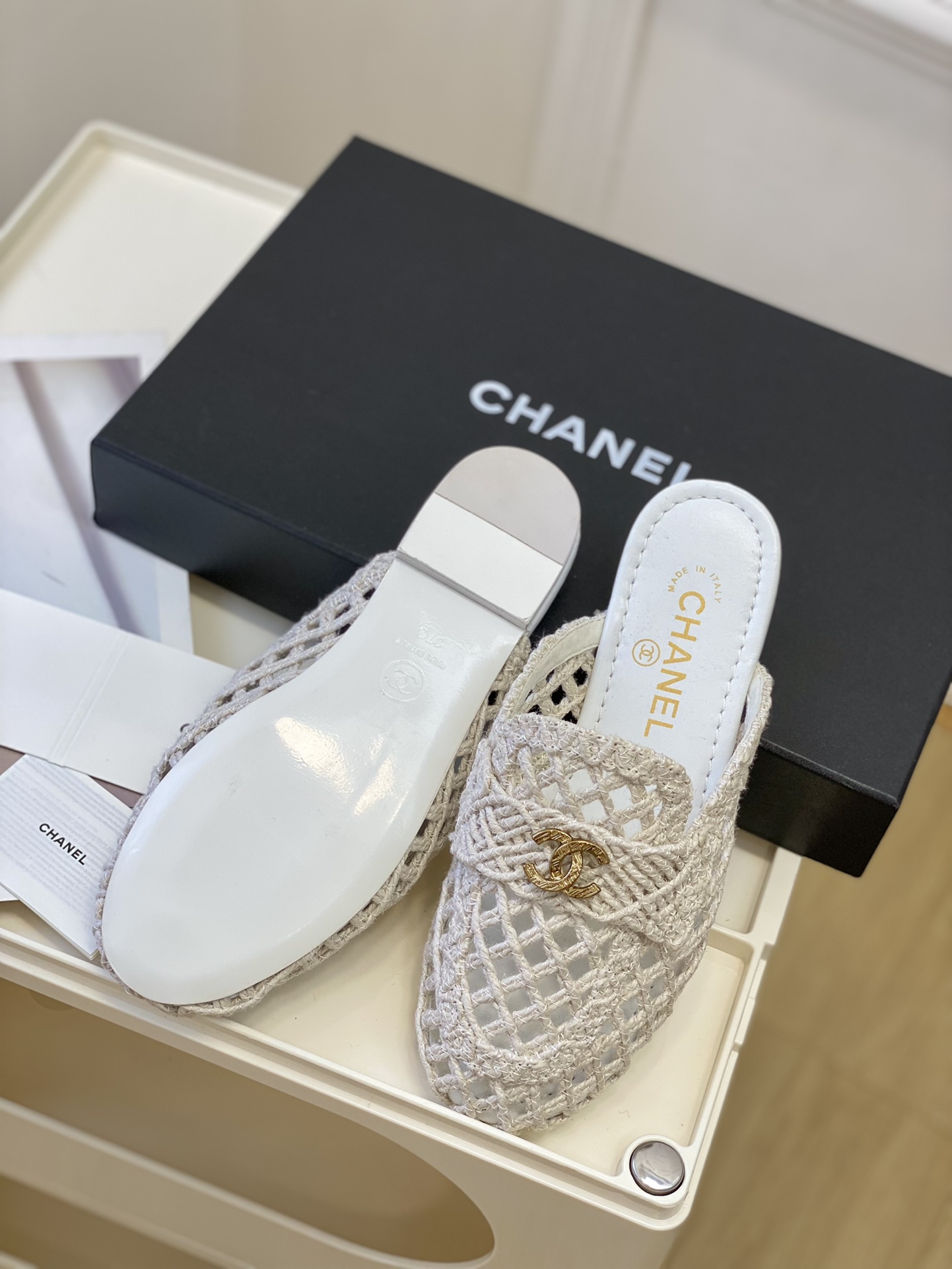 Chanel23双C扣编织乐福鞋！纯