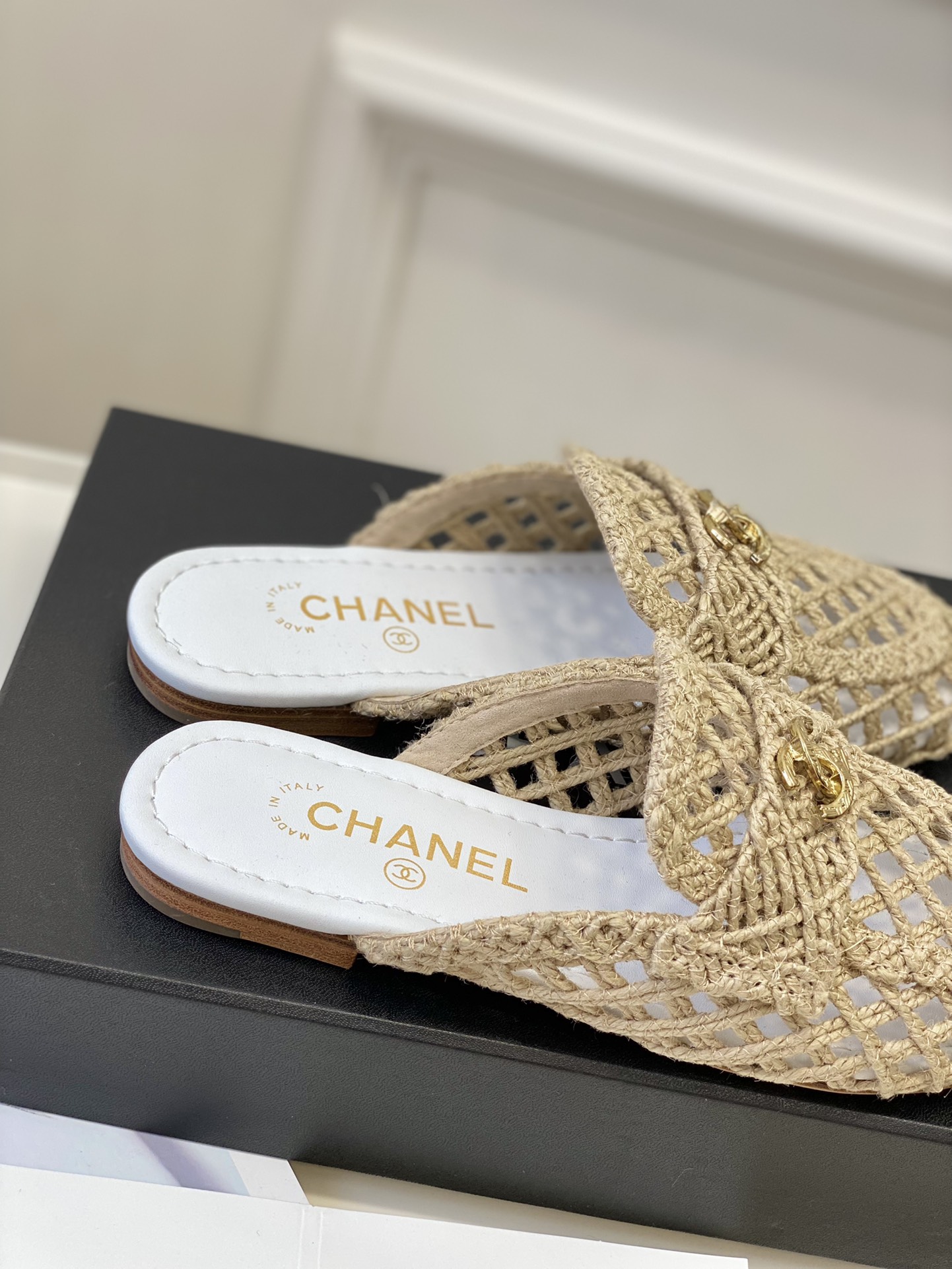 Chanel23双C扣编织乐福鞋！纯