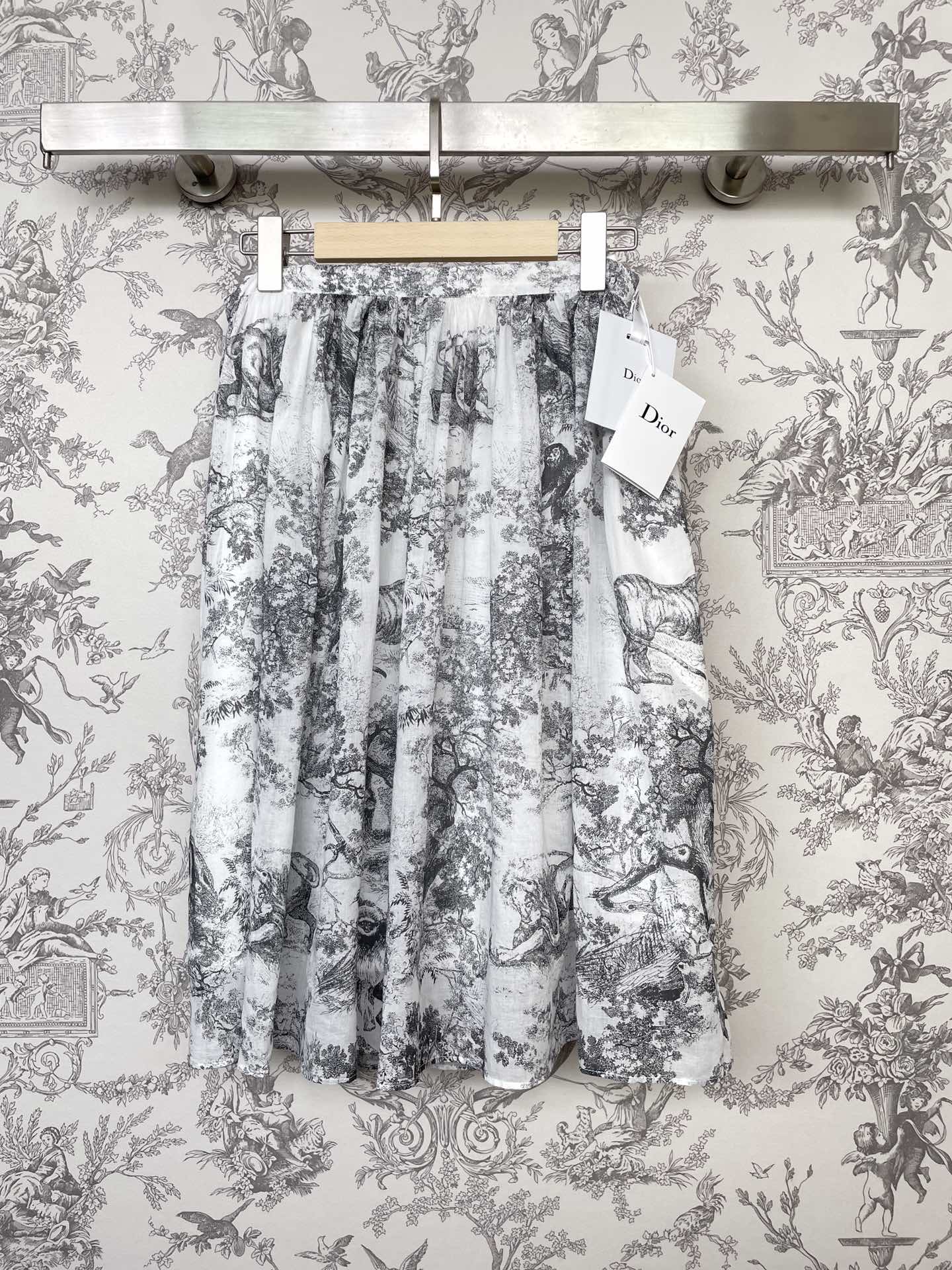 Dior Buy Clothing Skirts Blue Grey Printing Cotton Summer Collection