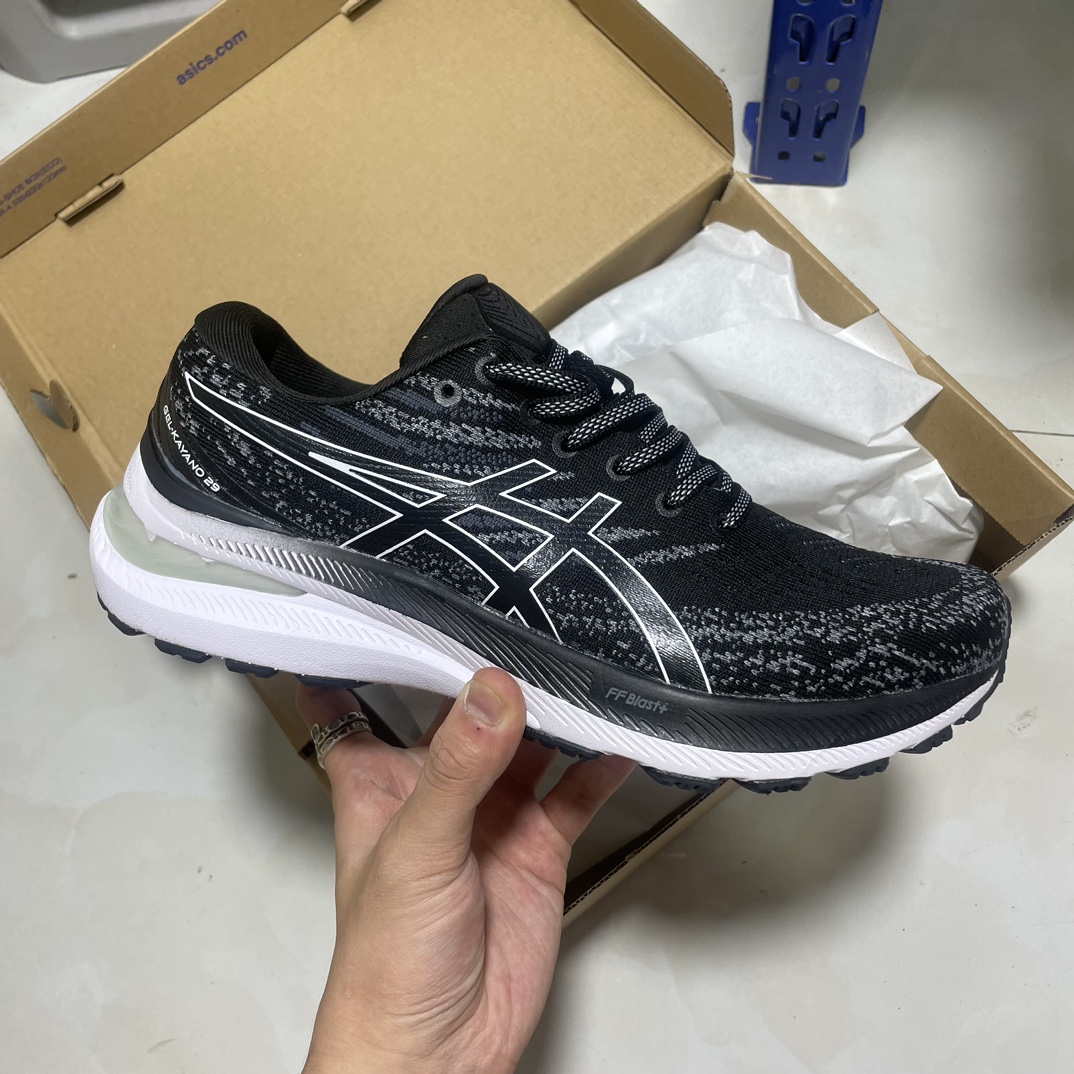 Asics Gel-Kayano 29 negro y blanco, zapatillas de running casuales y deportivas con airbag de nanofibras, #ma…