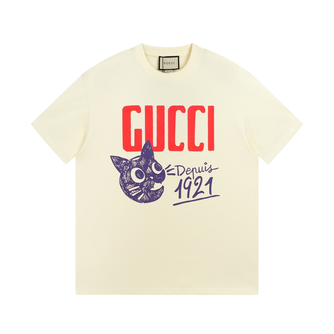 @P80 Detalles [Versión superior. Calidad de sitio web oficial] #GUCCI# #Estampado de gato# #1921# Nuevo diseño de estam…
