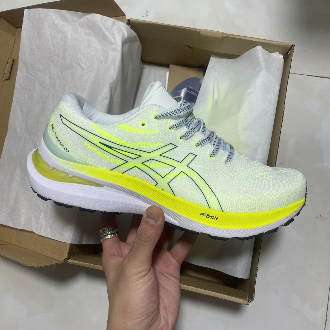 Asics Gel-Kayano 29 verde hierba, 29ª generación de Asics, zapatillas deportivas casuales de running con airb…