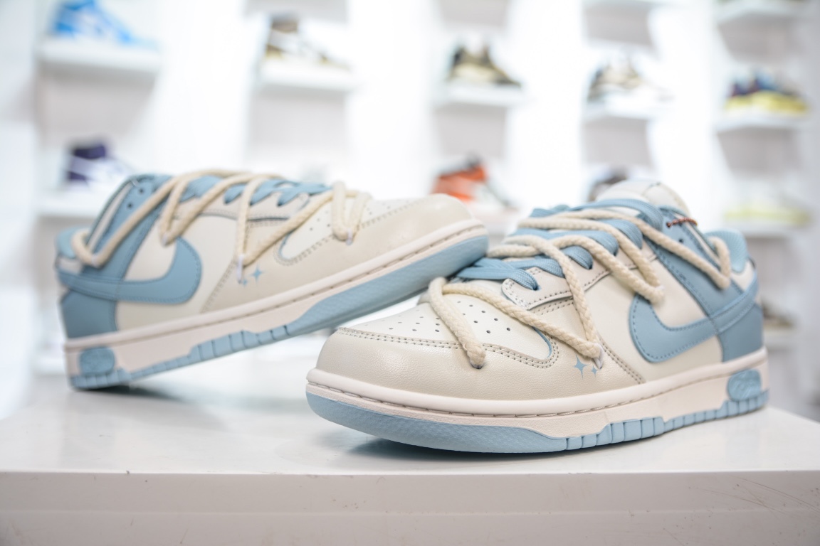 R Nike Dunk Low Summer Stars Sea Salt Milk Ice Customized Edition Deconstructed Strap Casual Sneakers DD1503-123