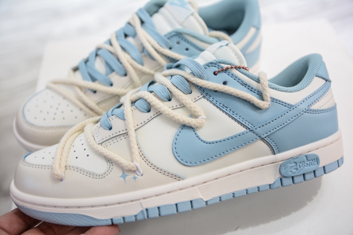 R Nike Dunk Low Summer Stars Sea Salt Milk Ice Customized Edition Deconstructed Strap Casual Sneakers DD1503-123