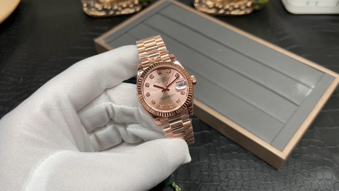 Rolex 全玫日志 香槟面2236机芯 31mm