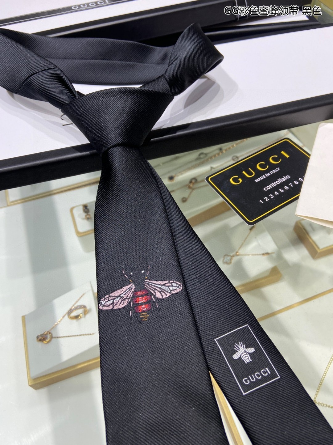 G家专柜新款男士领带蜜蜂装饰领带稀有