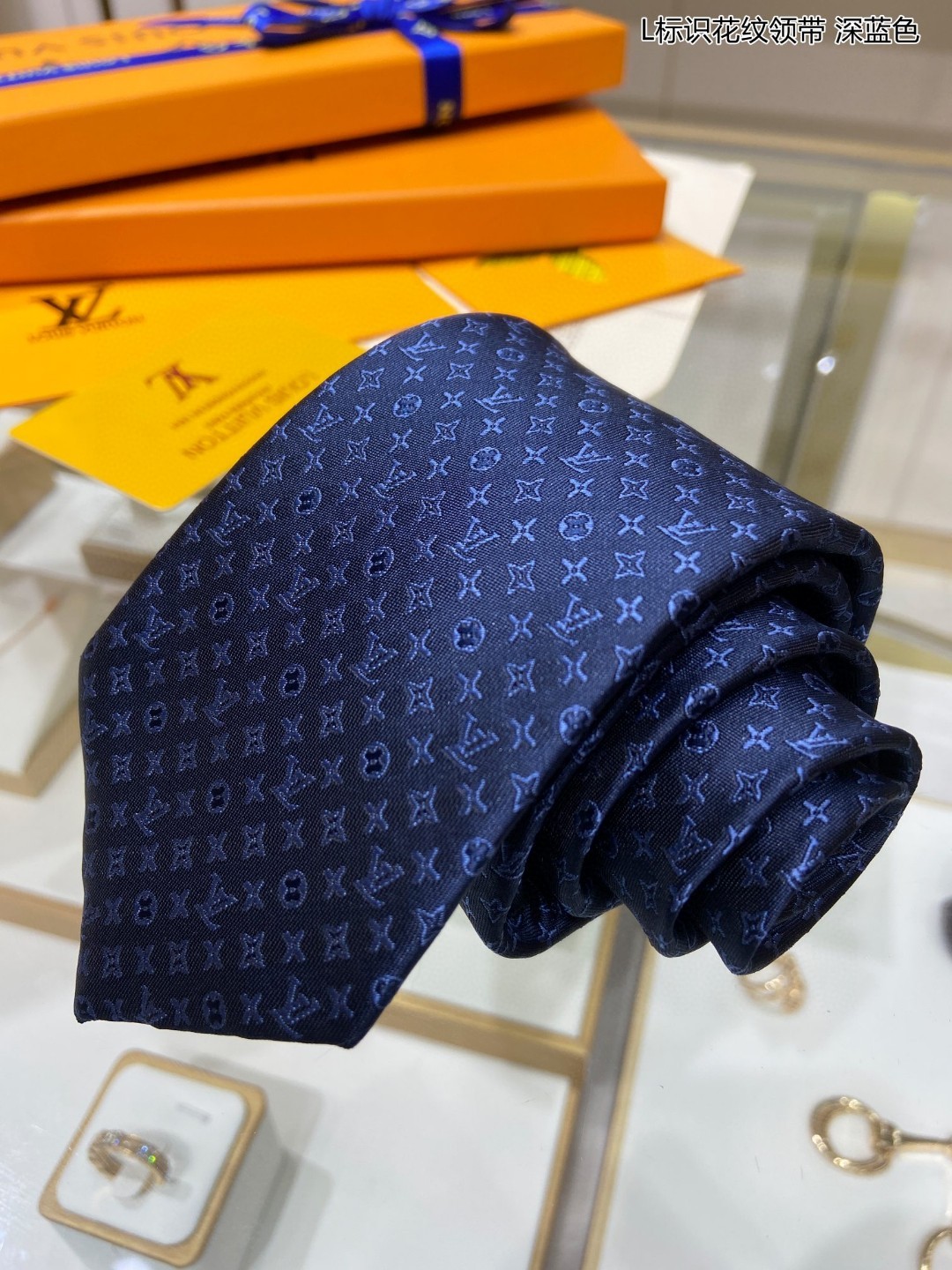 男士领带系列L标识花纹领带稀有Mon