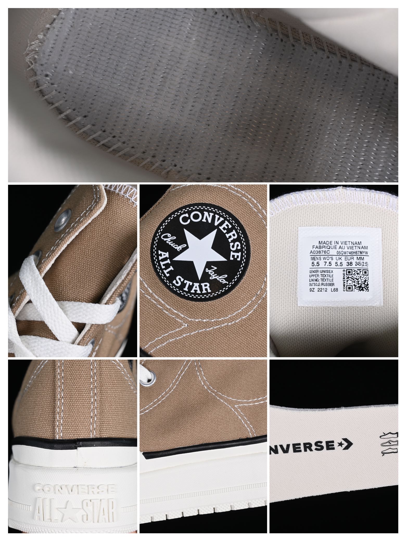 💰160纯原
Converse All Star Construct 硬壳 匡威官方 防滑耐磨休闲运动鞋 A03876C
#鞋身整体以经典的灰色1970s为原型,Construct系列采用了复古篮球鞋的EVA中底,厚度增高了2cm左右。前掌部分的“盔甲”包边从中底上翻至第三个鞋带孔,极具解构风格。内里部分也进行了加厚处理,触感像是一层海绵,提供更加舒适的脚感的同时,也更适合春季穿着。鞋垫采用了OrthoLite 鞋垫,带来更舒适的脚感体验,外底则是菱形纹+人字形纹路,更加防滑耐磨。
尺码:35 36 36.5 37 37.5 38 39 39.5 40 41 41.5 42 42.5 43 44 M.C3