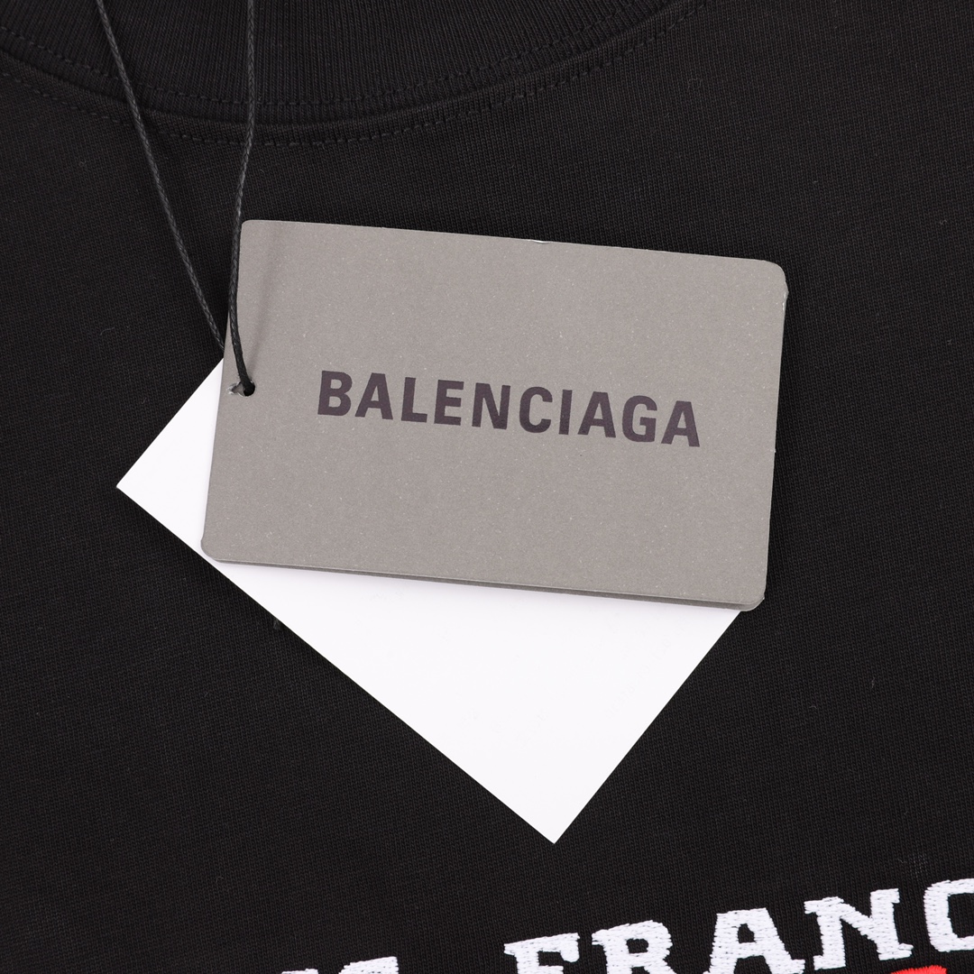 Balenciaga/巴黎世家 刺绣双B锁扣短袖T恤