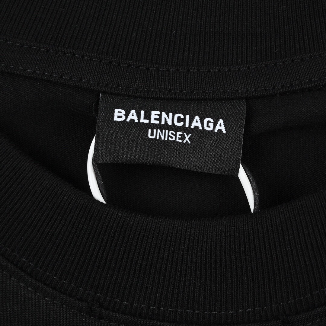 Balenciaga巴黎世家23ss 前后双B泥染短袖