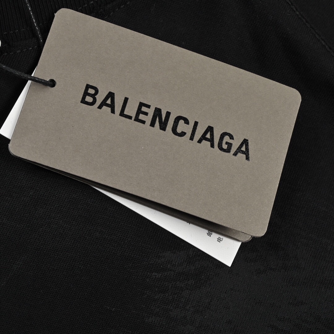 Balenciaga巴黎世家23ss 前后双B泥染短袖