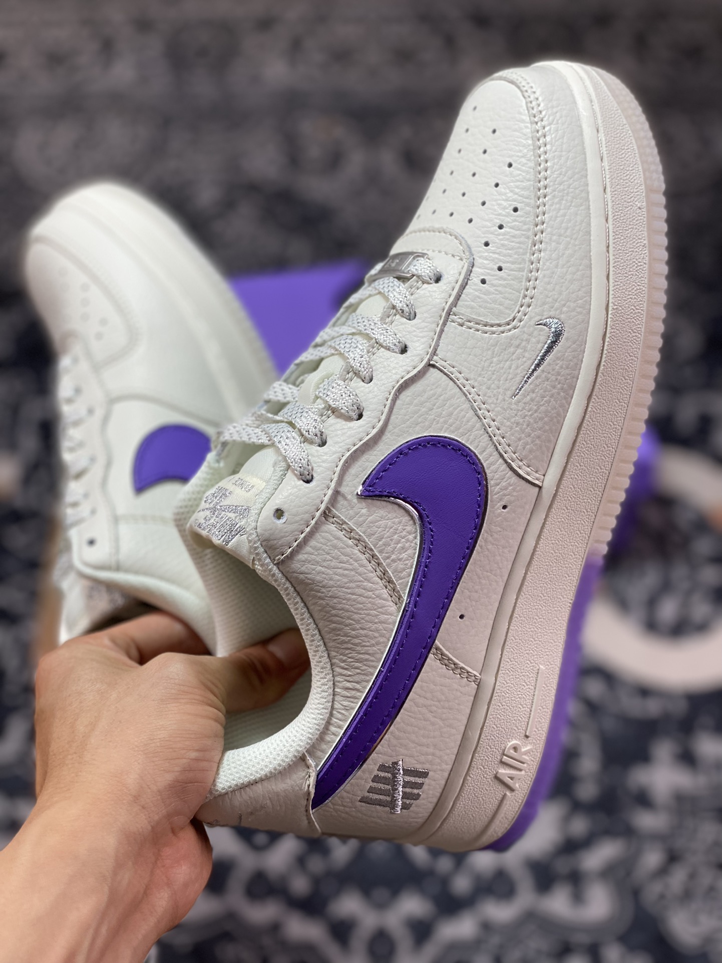 Nike Air Force 1′07 Low ”Beige/Purple/Sliver 3M” Air Force One sneakers BS9055-733