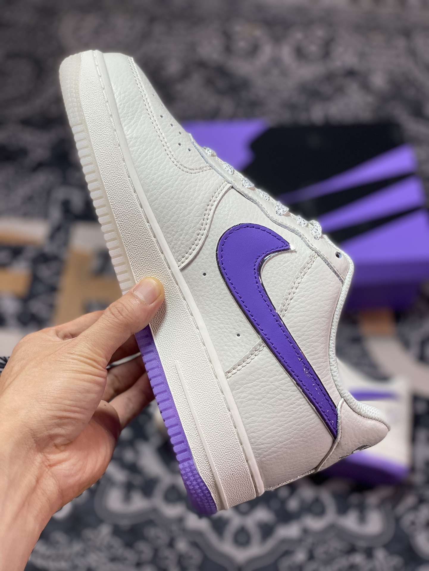 Nike Air Force 1′07 Low ”Beige/Purple/Sliver 3M” Air Force One sneakers BS9055-733