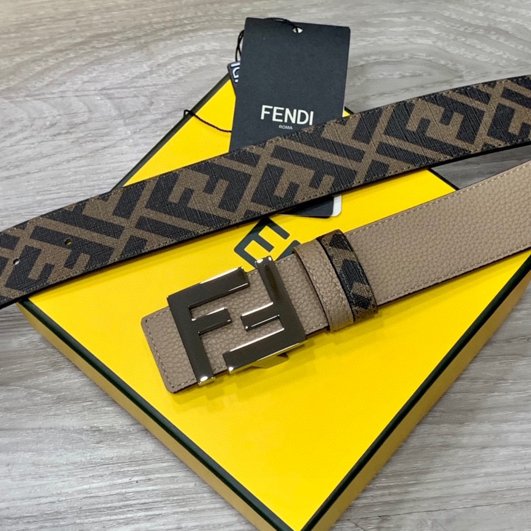 FENDI芬迪专柜同款双环正反用腰带
