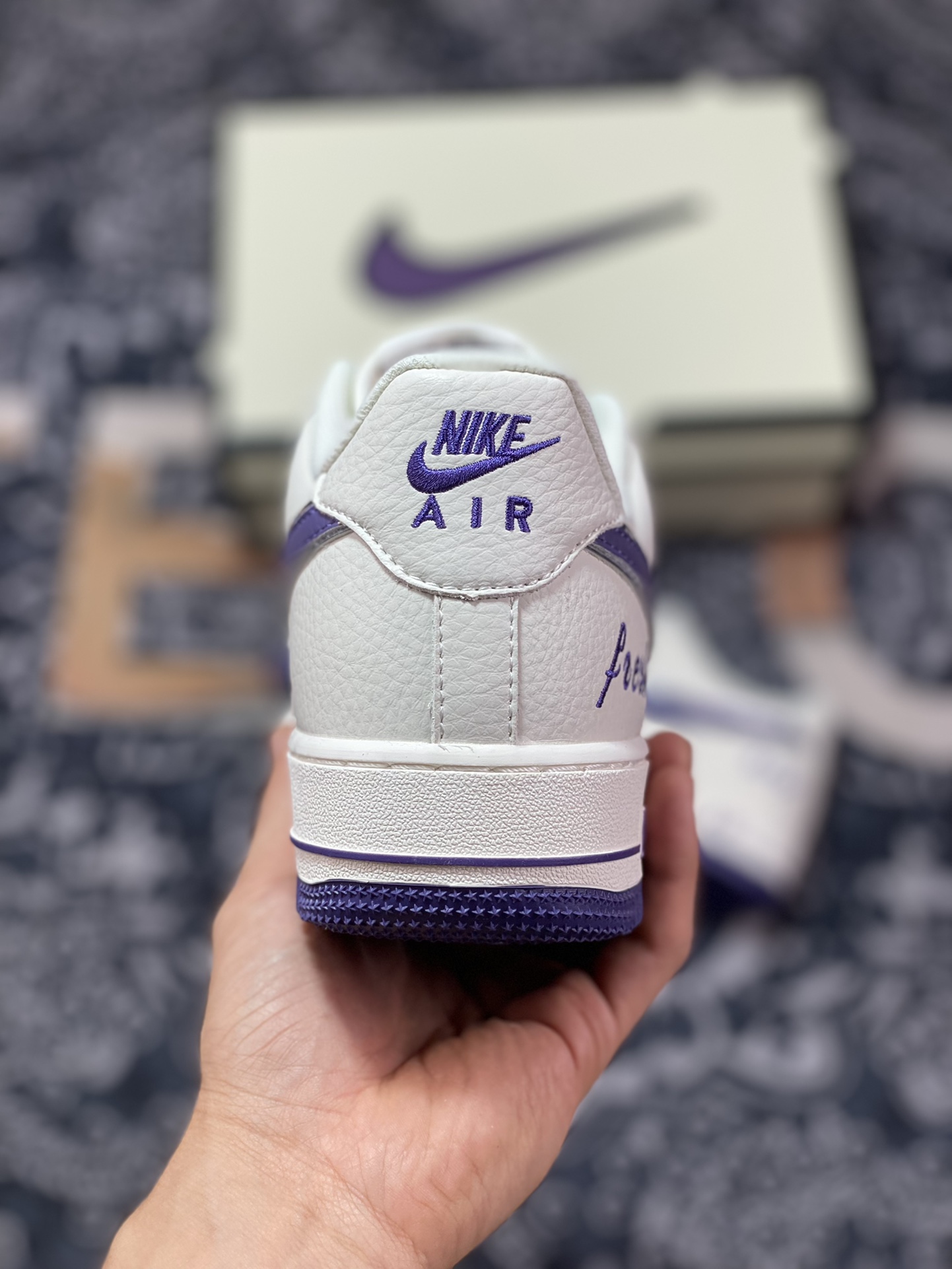 Nike Air Force 1'07 Low ”Beige/Purple/Silver” Air Force 1 sneakers ”leather beige dark purple silver hook” BM2023-103