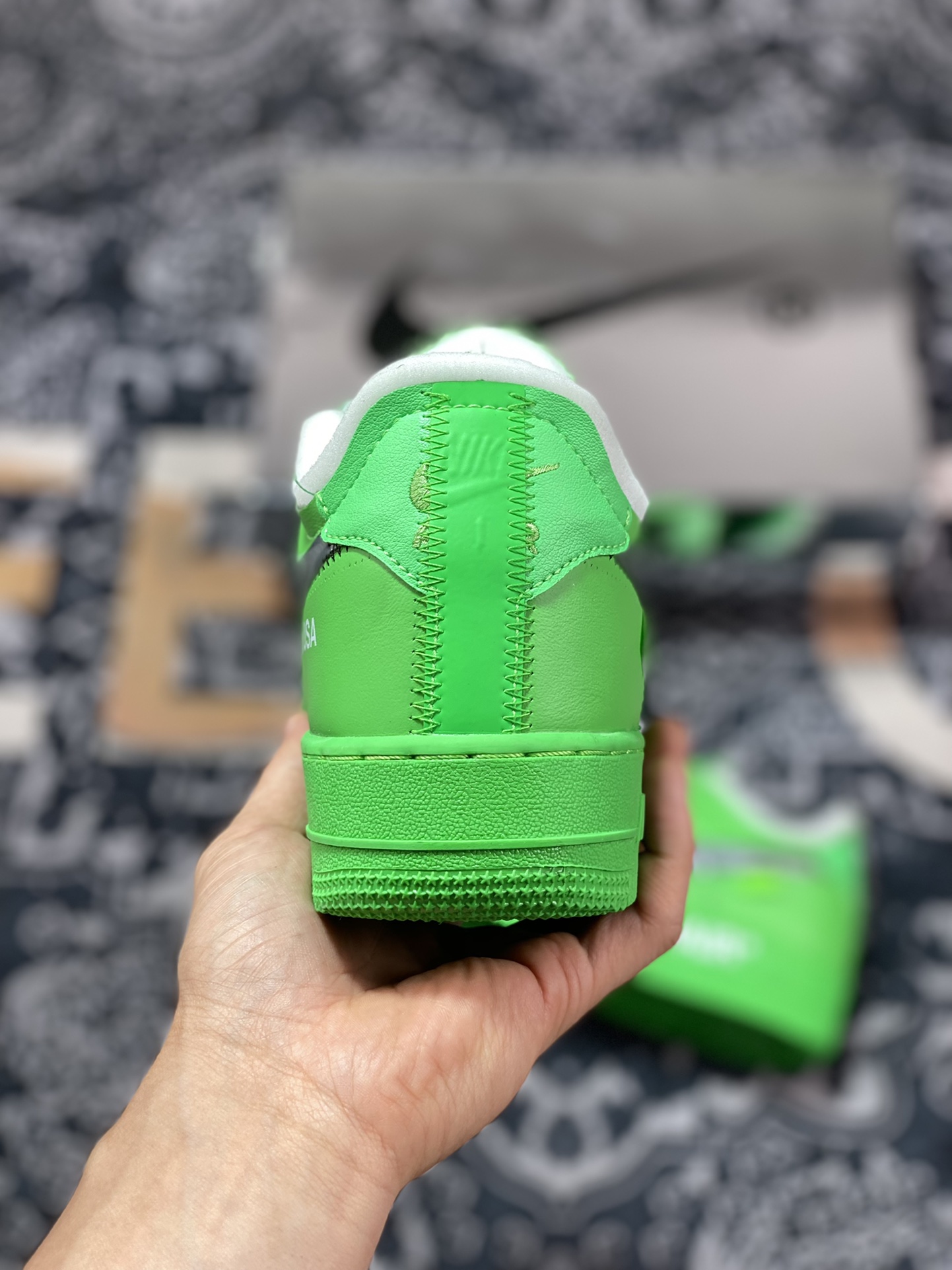 Off-White x Nike Air Force 1'07 Low ”Light Green Spark” Air Force One sneakers ”OW light green silver hook” DX1419-300