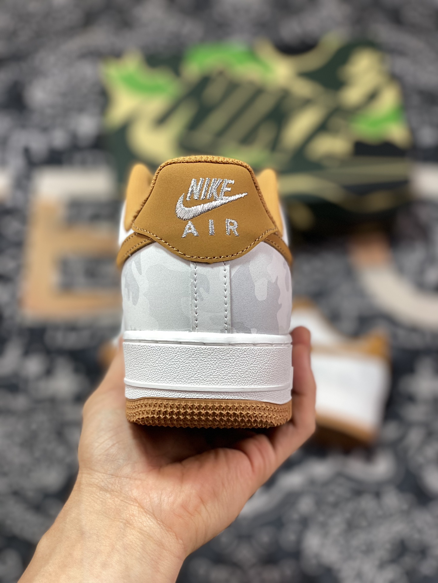 Nike Air Force 1 '07 Low ”White/Brown/Gray Camo” Air Force 1 sneakers ”leather white dark brown gray camouflage” DV1588-003