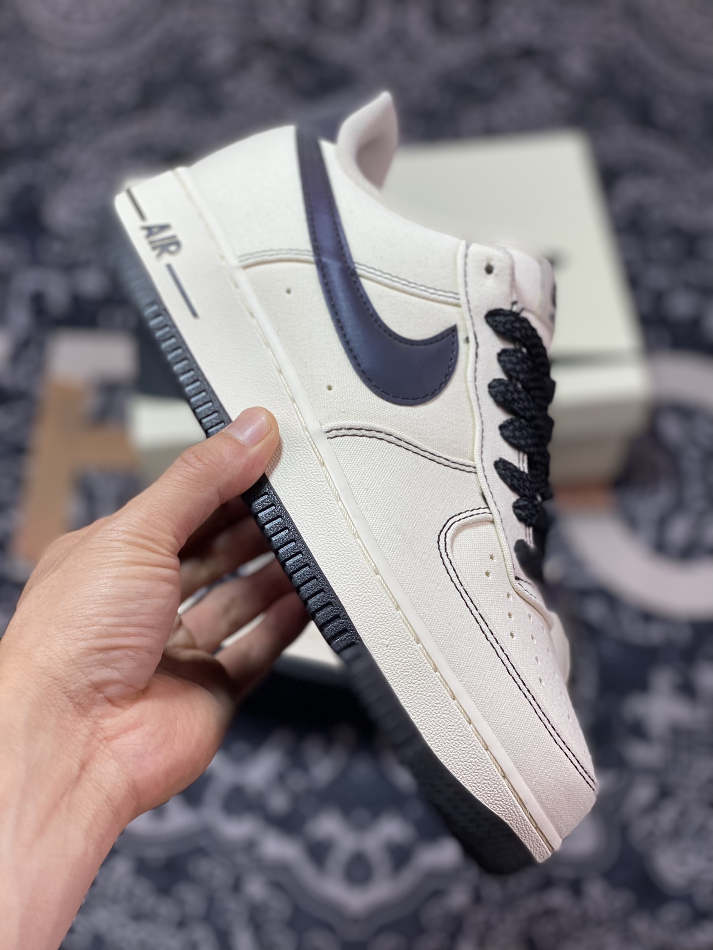 Nike Air Force 1'07 Low QS ”Sail/Laser Reflection 3M” Air Force One sneakers ”Canvas off-white black laser reflective” TQ1456-288