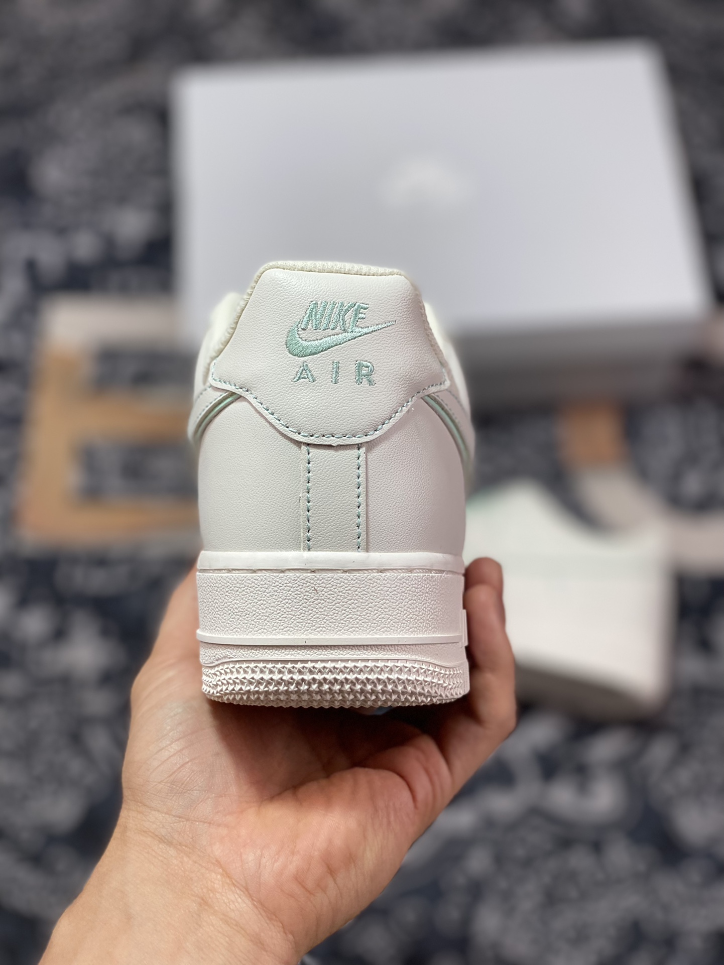 Nike Air Force 1'07 Low ”Milk White/Mint” Air Force 1 sneakers ”leather off-white mint green stitching” 315122-707