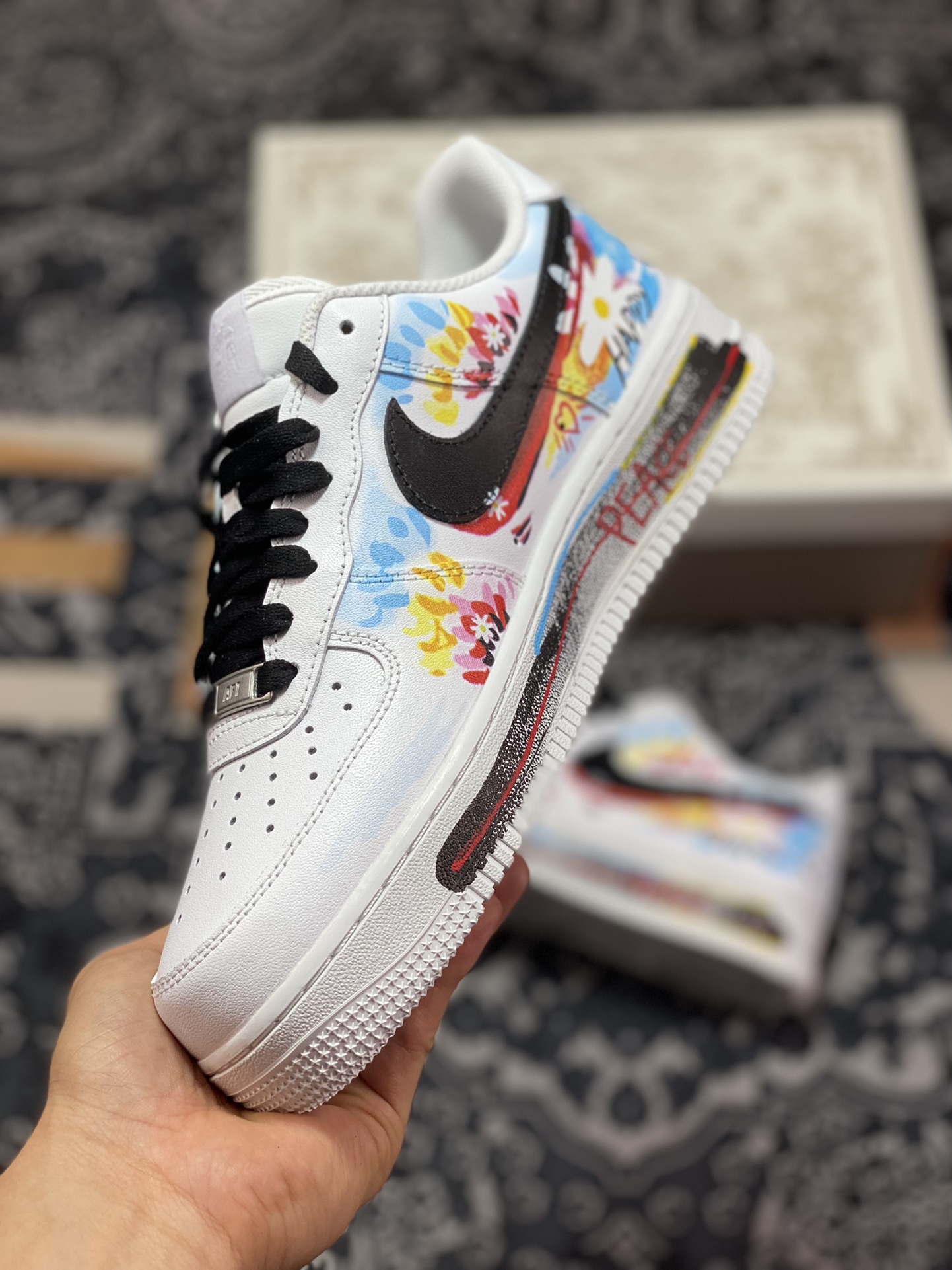 260 Nike Air Force 1 '07 Low”White/Black”空军一号板鞋“白黑彩色小花涂鸦小权志龙”315122-111