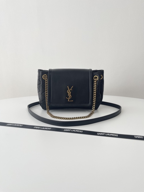 Saint Laurent Mini Nolita Black Lambskin Leather Shoulder Bag, 18x13x6cm 1 Saint Laurent Mini Nolita Black Lambskin Leather Shoulder Bag, 18x13x6cm