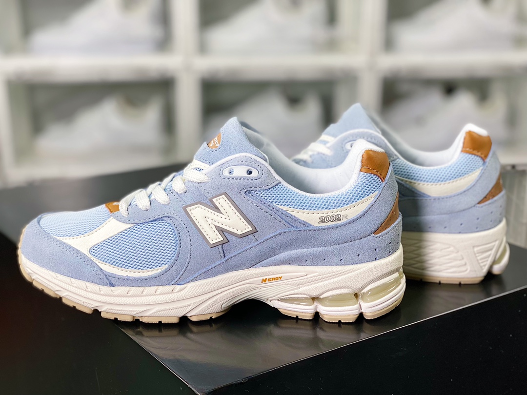 New Balance 2002R Series Retro Dad Style Casual Sports Jogging Shoes ”Light Wet Blue White Brown” M2002RSD