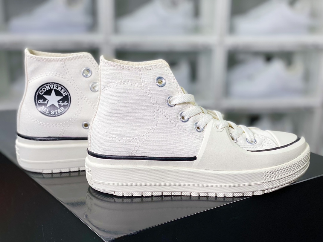 160 Chuck Taylor All Star High Construct”White Black”硬核改造系列高帮运动鞋“帆布白黑”A02832C