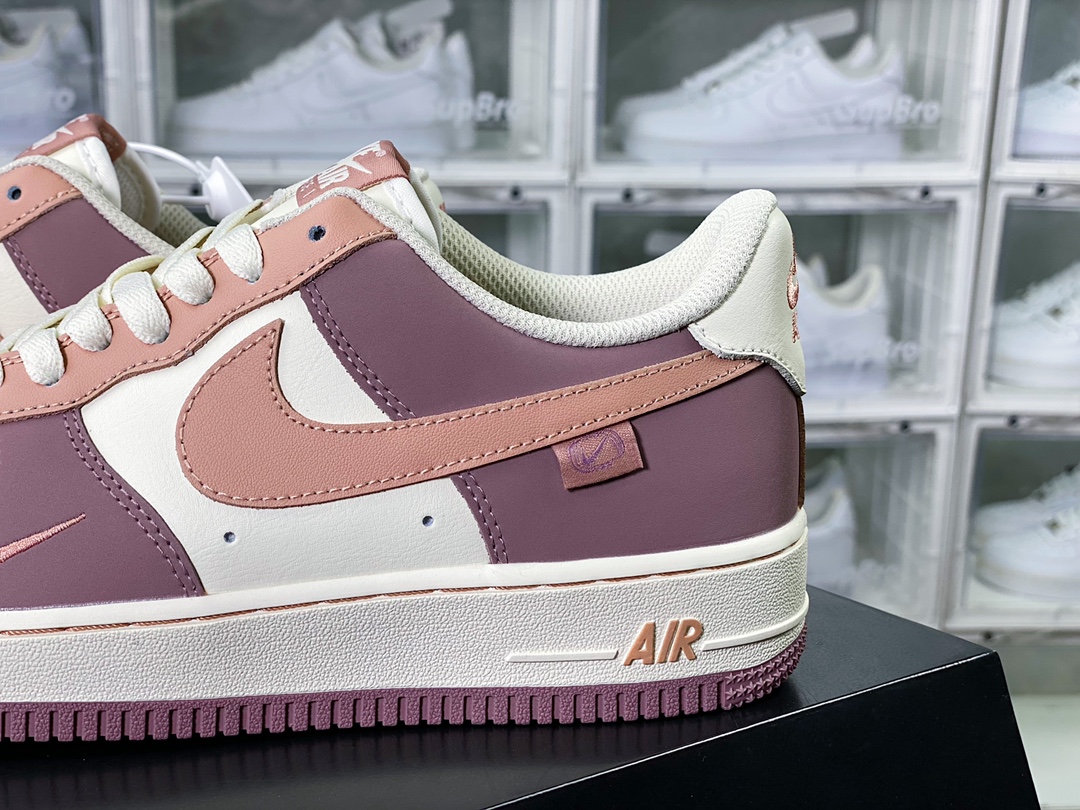 Air Force 1 '07 Low QS ”Purple/Sail White/Brown Swoosh” Air Force 1 suede sneakers ”leather dirty purple beige white brown small hook” DB3301-155