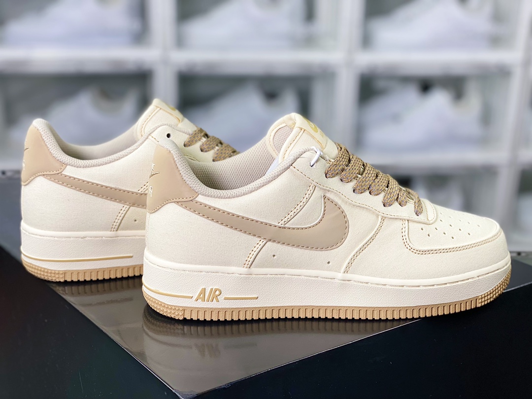 Air Force 1'07 Low QS ”Sail/Brown/Reflection 3M” Air Force One sneakers ”Canvas beige white brown reflective stars” TQ1456-211