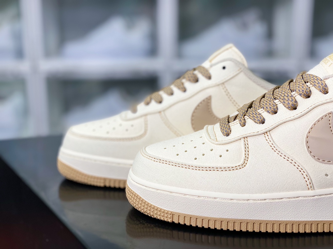 Air Force 1'07 Low QS ”Sail/Brown/Reflection 3M” Air Force One sneakers ”Canvas beige white brown reflective stars” TQ1456-211