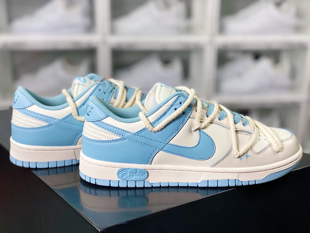 SB Dunk LowMilk White/Blue” dunk series low-cut sneakers ”stitched milk white calcium blue rope” DD1503-123