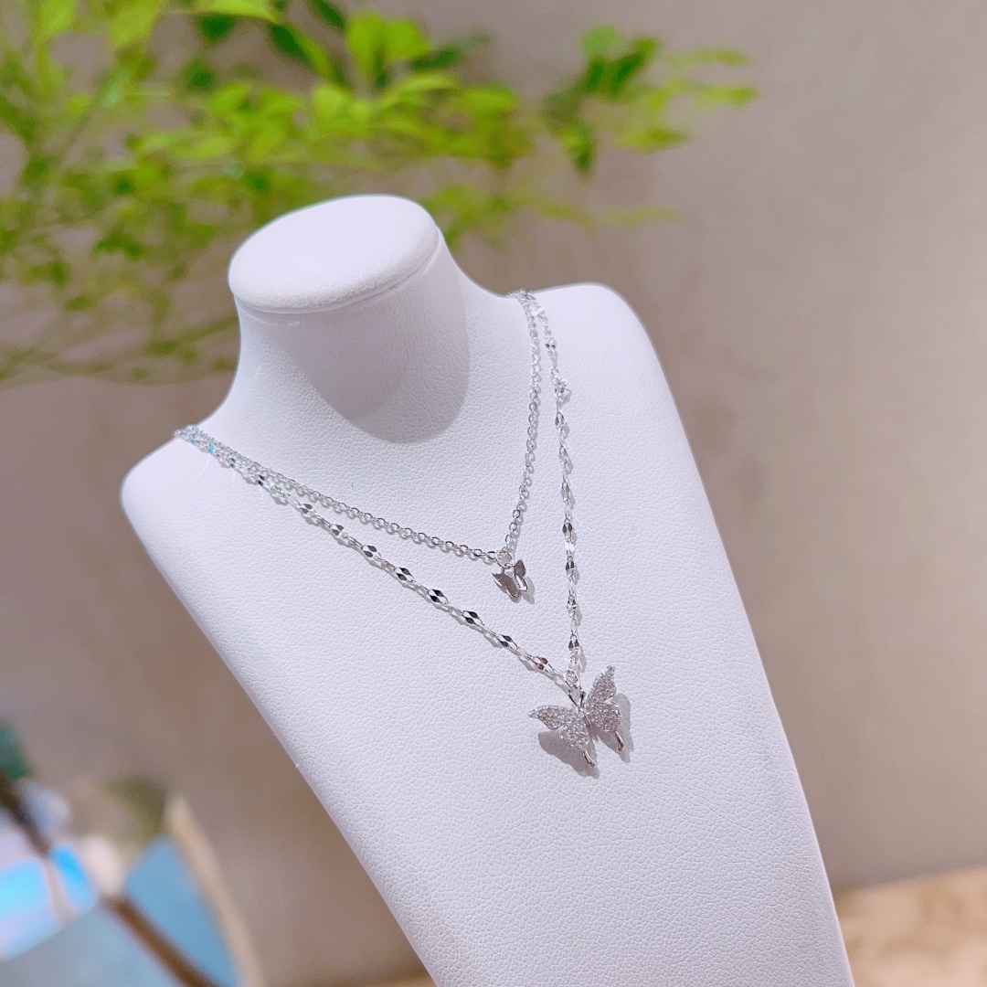 925 Silver Necklace Ultra Minimal Party Silver