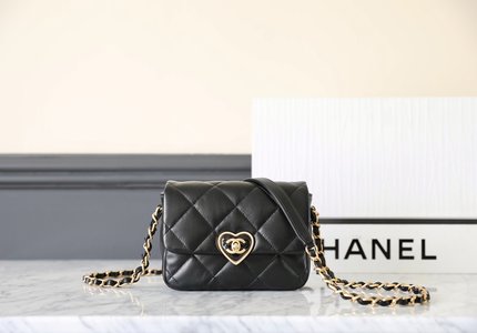 Chanel Crossbody & Shoulder Bags Black Vintage Gold Lambskin Sheepskin Spring/Summer Collection