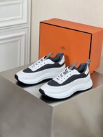 Online From China
 Hermes Shoes Sneakers Calfskin Cowhide Rubber Fashion Sweatpants