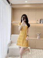 Dior Clothing Polo Lemon Yellow White Knitting Summer Collection