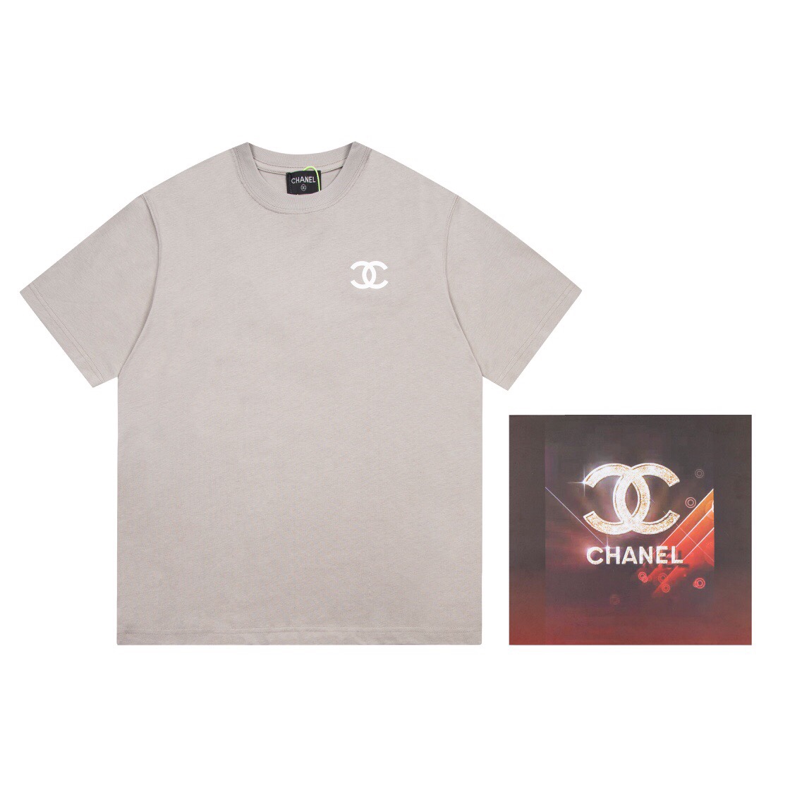 Chanel Roupa Camiseta Impressão Algodão Tricô Manga Curta